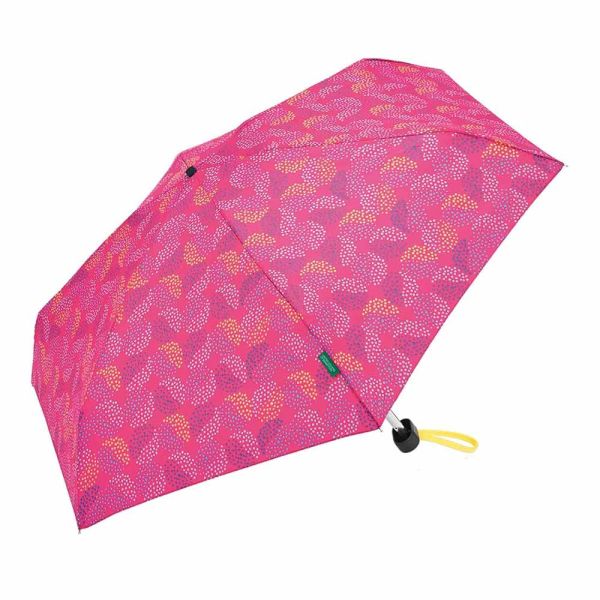 Ultra Mini Flat Folding Umbrella United Colors Of Benetton Pop Dots Deep Fuchsia