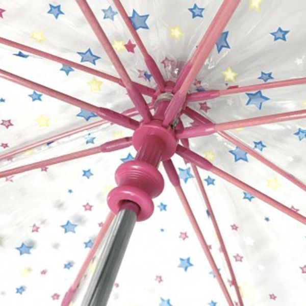Kids Small Manual Transparent Stick Umbrella Unicorn Be Magical Fuchsia