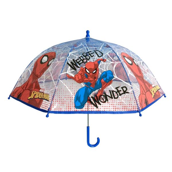 Ομπρέλα παιδική χειροκίνητη διάφανη Marvel Spiderman Webbed Wonder