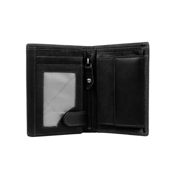 Vertical Cow Wax Pull Up Leather Wallet The Chesterfield Brand Hazel C08.0203BC Black
