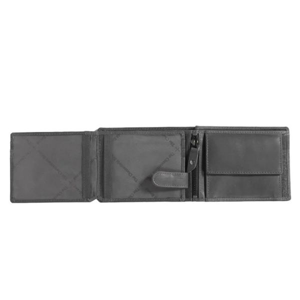 Horizontal Cow Wax Pull Up Leather Wallet The Chesterfield Brand C08.0204BC Black