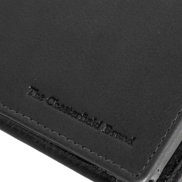 Horizontal Cow Wax Pull Up Leather Wallet The Chesterfield Brand C08.0204BC Black