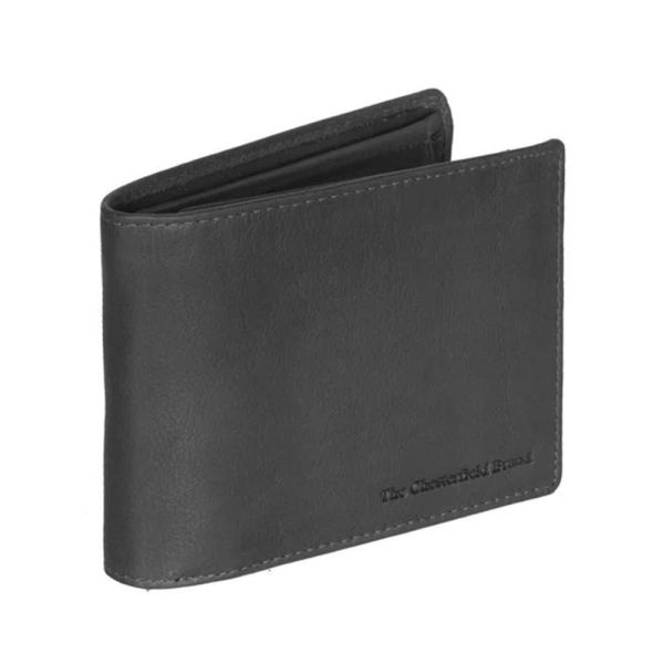 Horizontal Cow Wax Pull Up Leather Wallet The Chesterfield Brand C08.0204BC Black