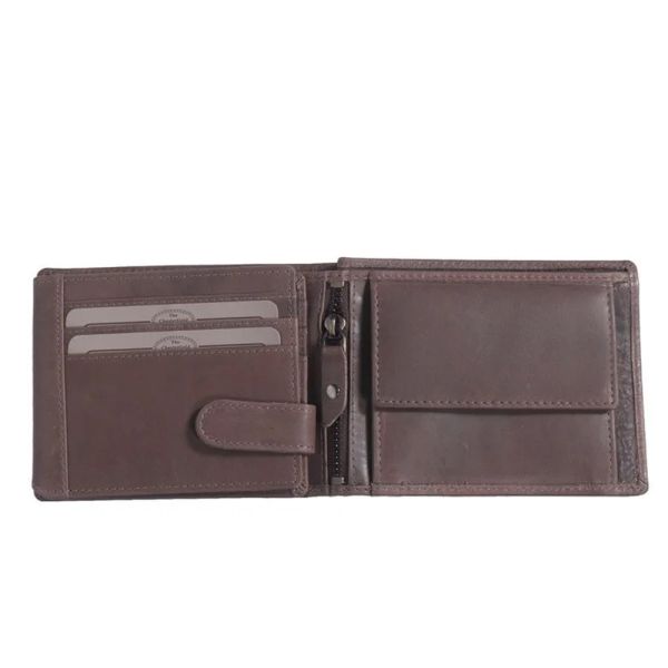 Horizontal Cow Wax Pull Up Leather Wallet The Chesterfield Brand C08.0204BC Brown