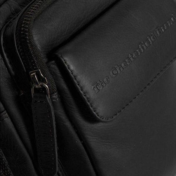Τσάντα ώμου δερμάτινη  μαύρη The Chesterfield Brand Jeff C48.0714 Black