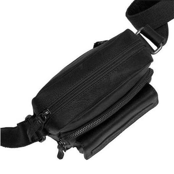 Τσάντα ώμου δερμάτινη  μαύρη The Chesterfield Brand Jeff C48.0714 Black