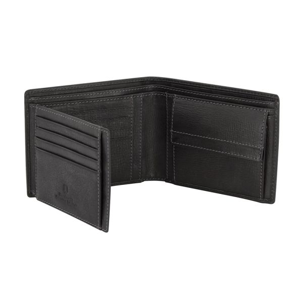 Leather Horizontal Wallet Camel Active Salo Black