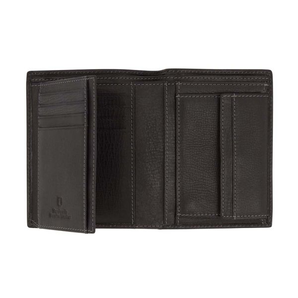 Leather Vertical Wallet Camel Active Salo Black