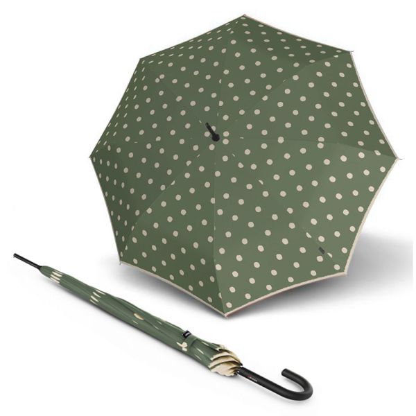 Ομπρέλα μεγάλη αυτόματη πουά πράσινη Knirps Stick Umbrella A.760 Automatic Dot Art Aloe