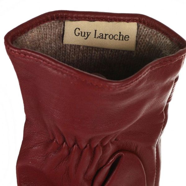Leather Gloves Guy Laroche  98876 Burgundy