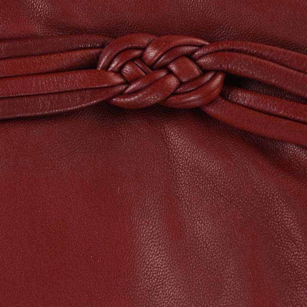 Γάντια δερμάτινα γυναικεία βυσσινί  Guy Laroche Leather Gloves 98876 Burgundy