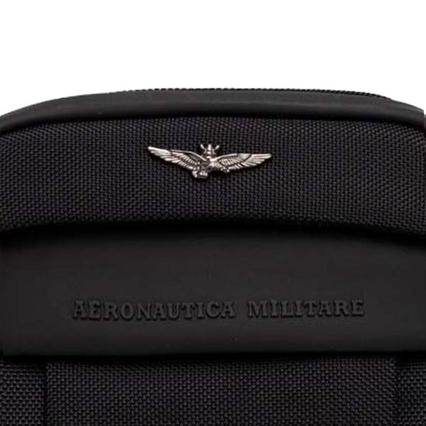 Τσάντα ώμου ανδρική μαύρη Aeronautica Militare Lightning Shoulder Bag AM-501 Black