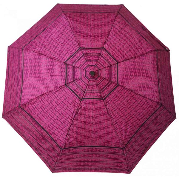 Automatic Open - Close Folding Umbrella Pierre Cardin Logo With Stripes Fuchsia