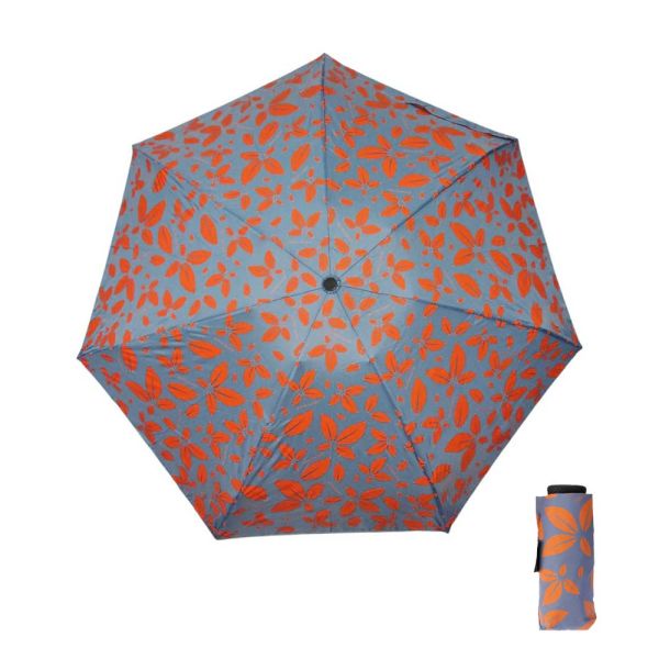 Mini Folding Manual Umbrella Pierre Cardin Floral Light Blue