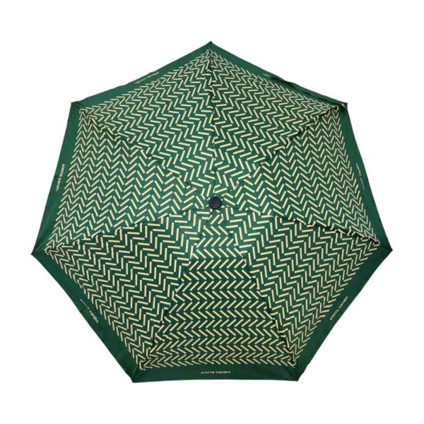 Ομπρέλα γυναικεία mini σπαστή χειροκίνητη πράσινη Pierre Cardin Mini Folding Manual Umbrella Zic Zac Green