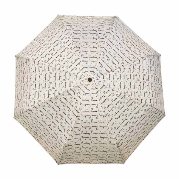 Manual Folding Umbrella Pierre Cardin Logo Ecru