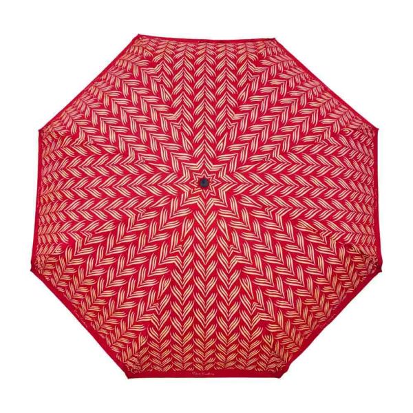 Automatic Open - Close Folding Umbrella Pierre Cardin Braid Red