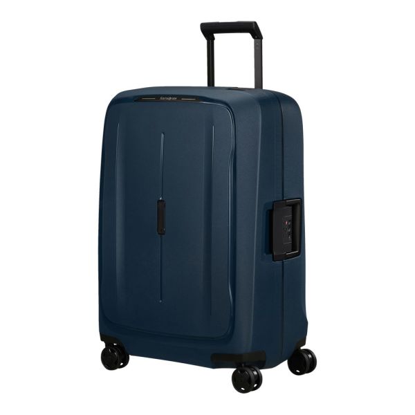 Βαλίτσα σκληρή μπλε με 4 ρόδες μεγάλη Samsonite Essens Spinner 75 Midnight Blue