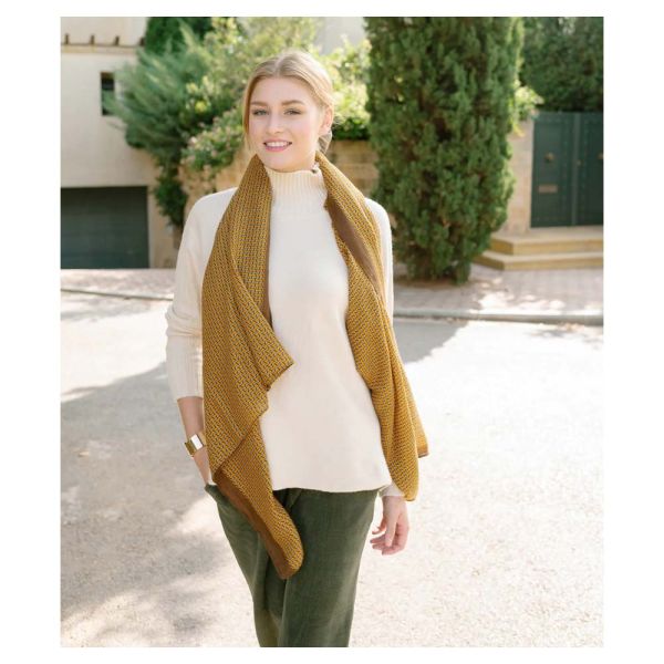 Women's Winter Stole Printed Mustard