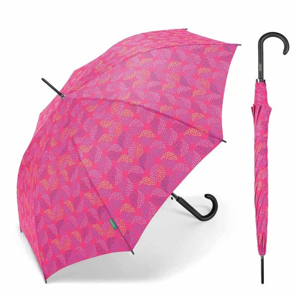 Long Automatic Umbrella United Colors of Benetton Pop Dots Fuchsia