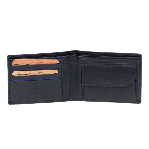Men's Leather Horizontal  Wallet  LaVor 6025 Blue