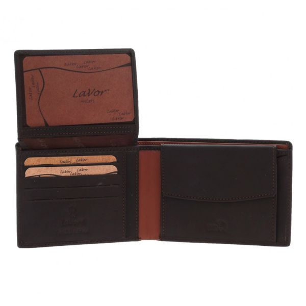 Men's Leather Horizontal  Wallet  LaVor 6049 Brown