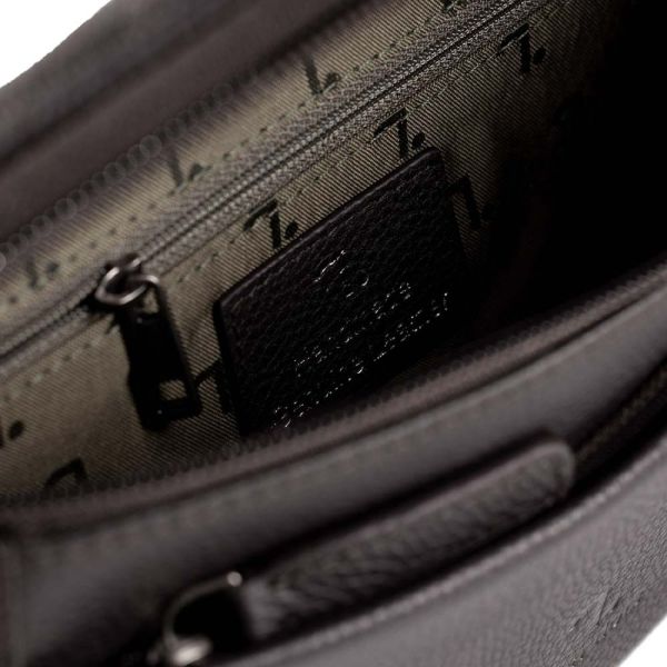 Τσαντάκι μέσης δερμάτινο μαύρο 7.Dots Earth Leather Waist Bag Black