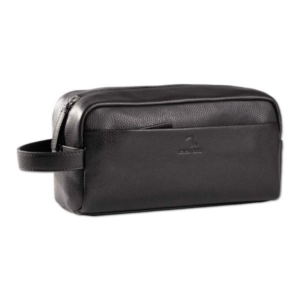 Leather Toiletry Bag 7.Dots Earth Black