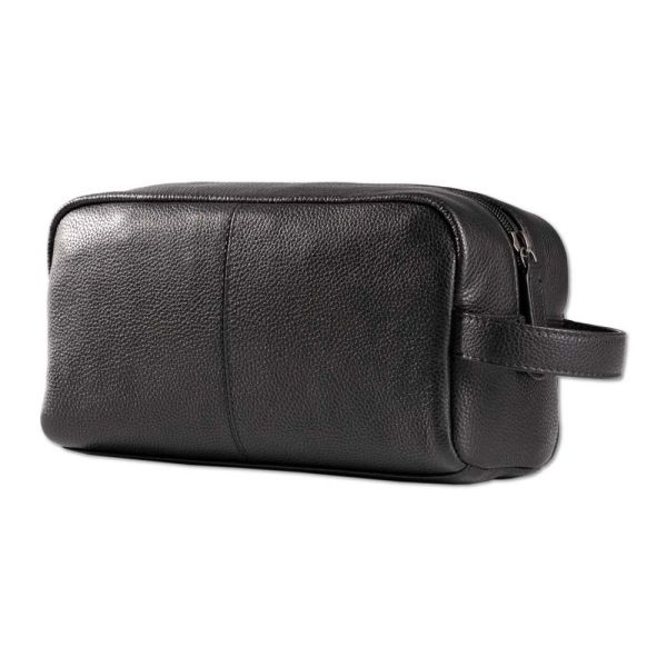 Leather Toiletry Bag 7.Dots Earth Black