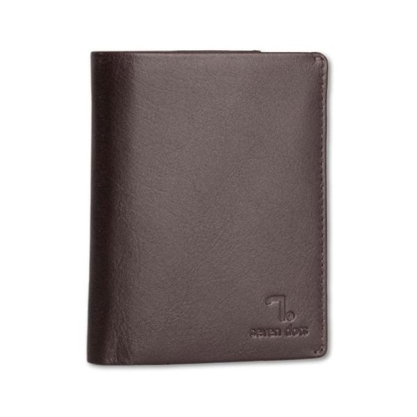 Men's Vertical Leather Wallet 7.Dots Jupiter 70-003 Brown