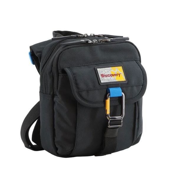 Τσαντάκι ώμου ανδρικό μαύρο Discovery Icon Utility Bag With Flap D00712.06 Black