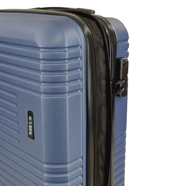 Cabin Hard Expandable Luggage 4 Wheels Green RB8813 55 cm Blue