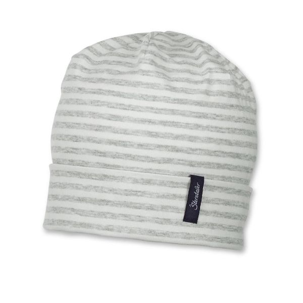 Kids Slouch Beanie Hat Sterntaler Striped Ecru - Grey
