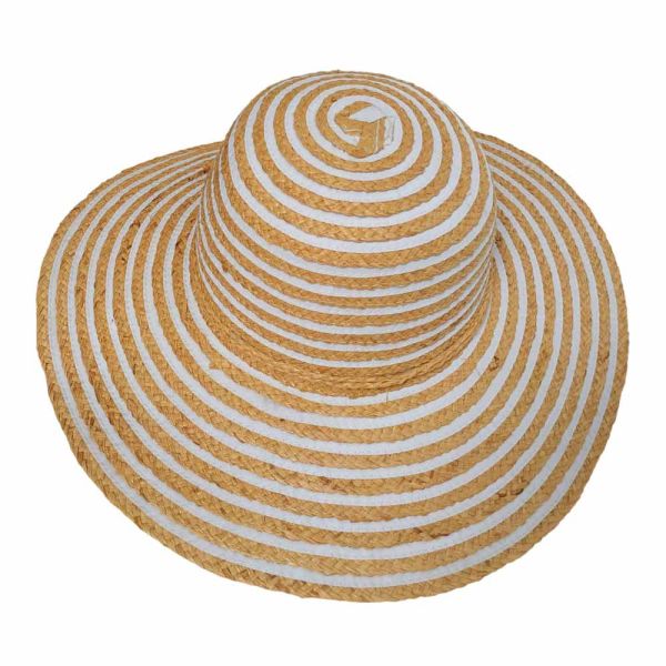 Women's Summer Straw Hat With Stripes