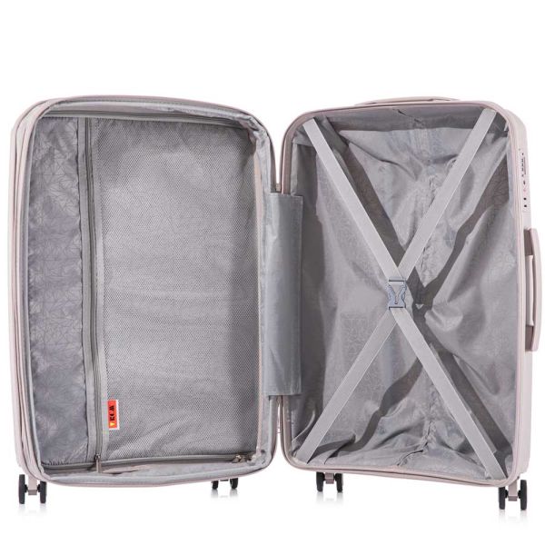 Large Hard Expandable Luggage 4 Wheels RCM 184  28” Beige
