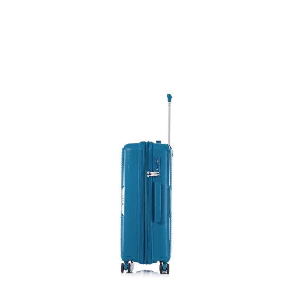Βαλίτσα σκληρή επεκτάσιμη μικρή μπλε με 4 ρόδες RCM 184 20''