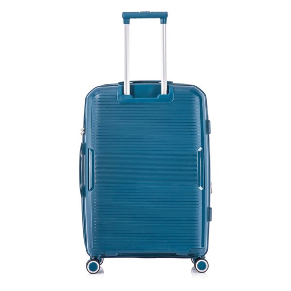 Βαλίτσα σκληρή επεκτάσιμη μεγάλη μπλε με 4 ρόδες RCM 184 28''