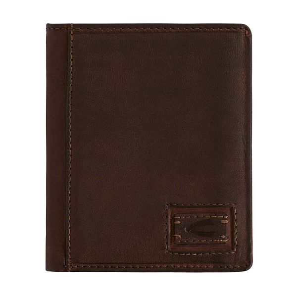 Leather Vertical Wallet Camel Active Dust Brown