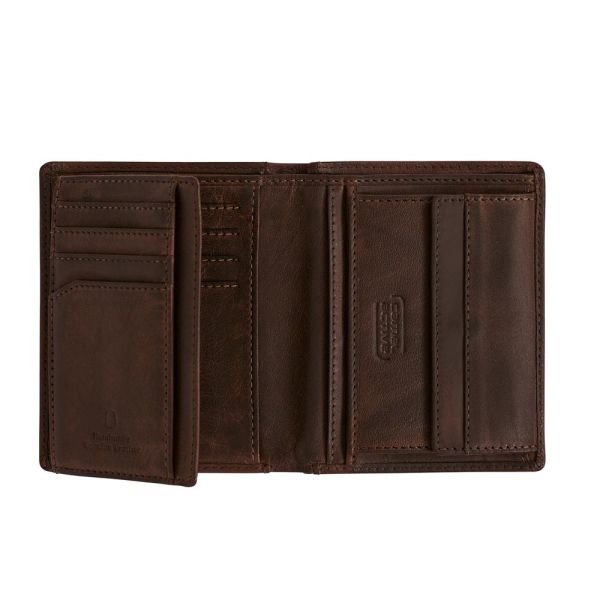 Leather Vertical Wallet Camel Active Dust Brown