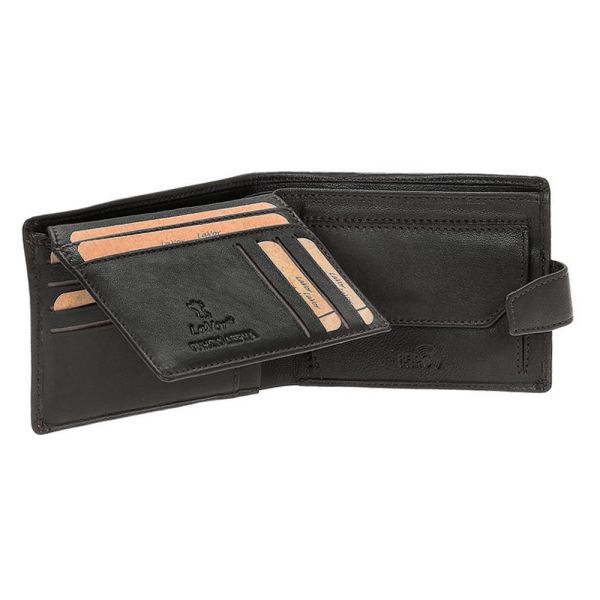 Men's Leather Horizontal  Wallet  LaVor 6028 Black