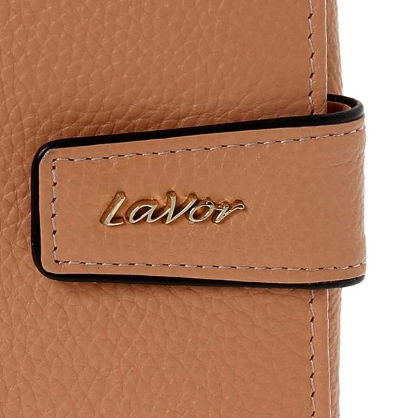 Women's Vertical Leatrher Wallet LaVor 6038 Salmon