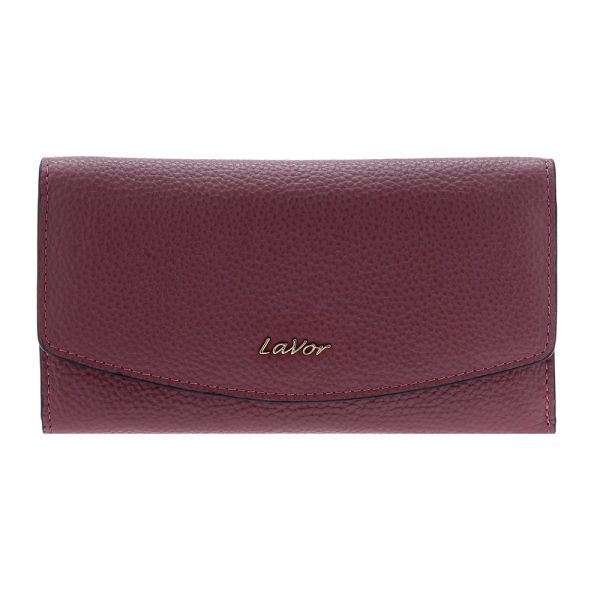 Women's  Horizontal Leather Wallet LaVor 6039 Dark Pink