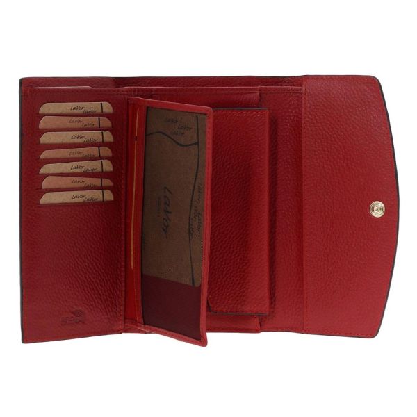 Women's  Horizontal Leather Wallet LaVor 6039 Red