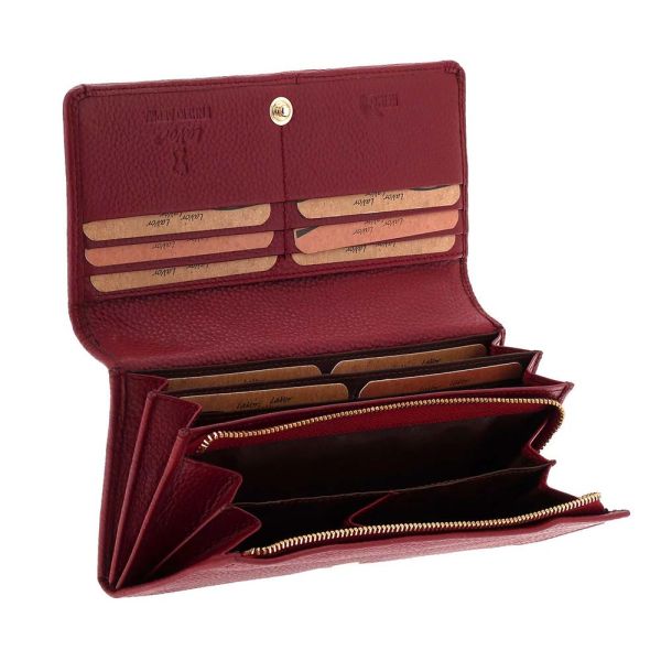 Women's  Horizontal Leather Wallet LaVor 6048 Burgundy