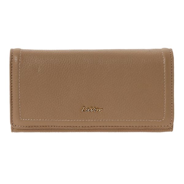 Women's  Horizontal Leather Wallet LaVor 6048 Beige