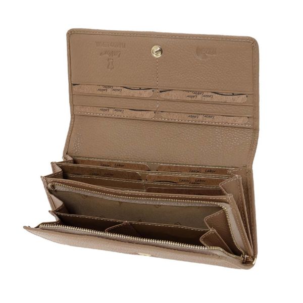 Women's  Horizontal Leather Wallet LaVor 6048 Beige