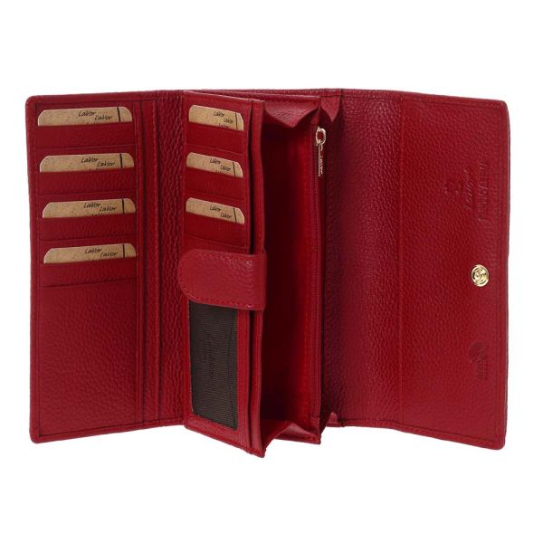 Women's  Horizontal Leather Wallet LaVor 6068 Red