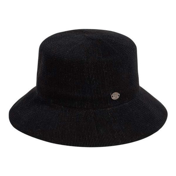 Women's Straw Bucket Hat Black