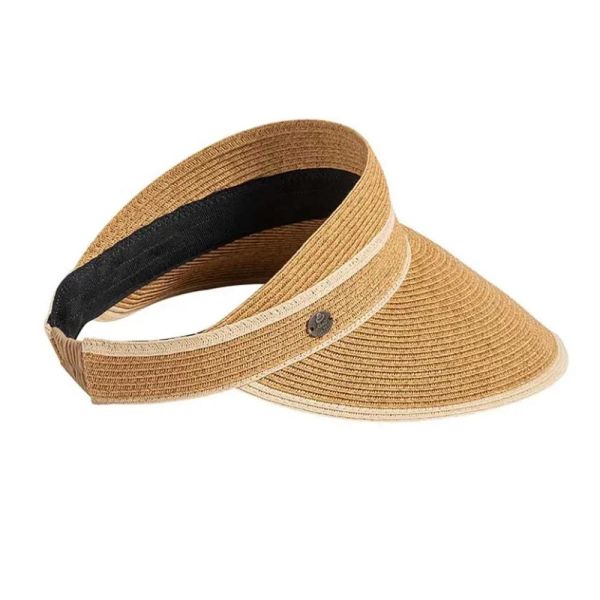 Καπέλο γείσο γυναικείο ψάθινο μπεζ  Women's Straw Visor Beige