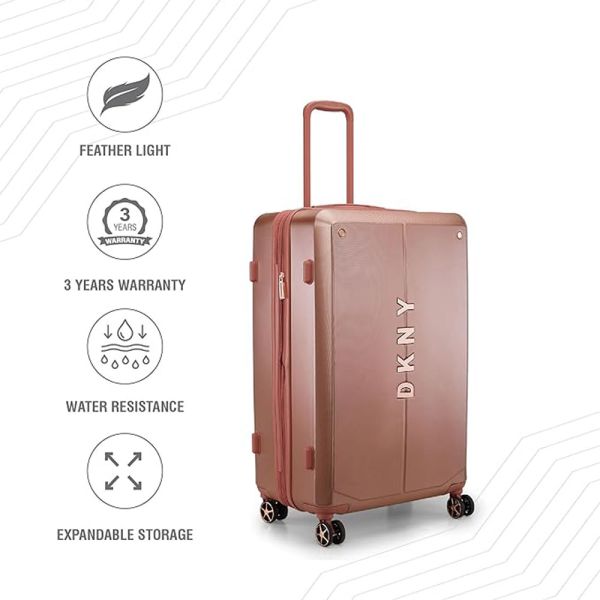 Large Hard Expandable Luggage With 4 Wheels DKNY NYC 28'' Pink